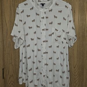 Torrid Corgi Print Button Down Shirt